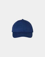 Custom cotton twill six-panel dad hat with buckle - Royal