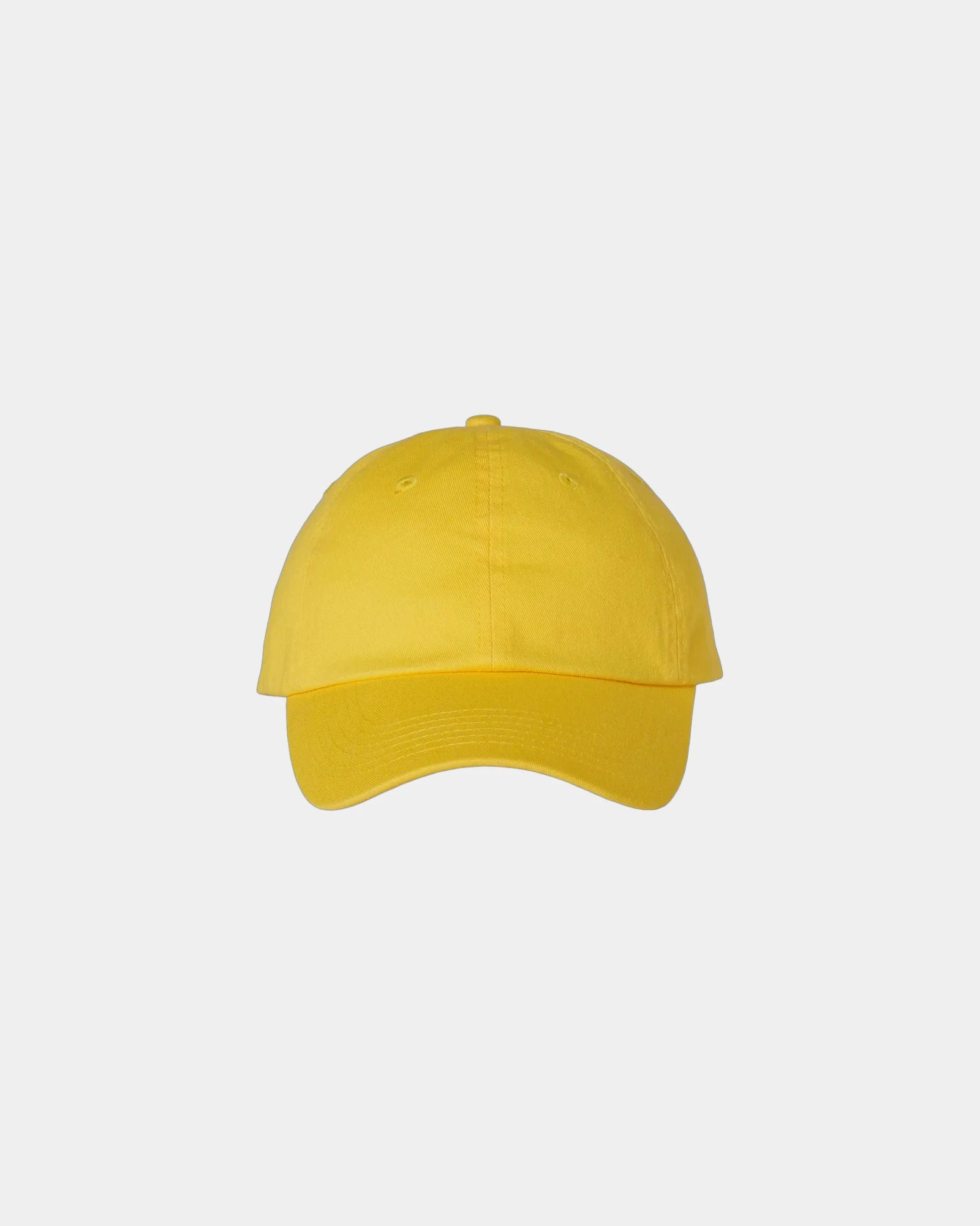 Custom cotton twill six-panel dad hat with buckle - Yellow
