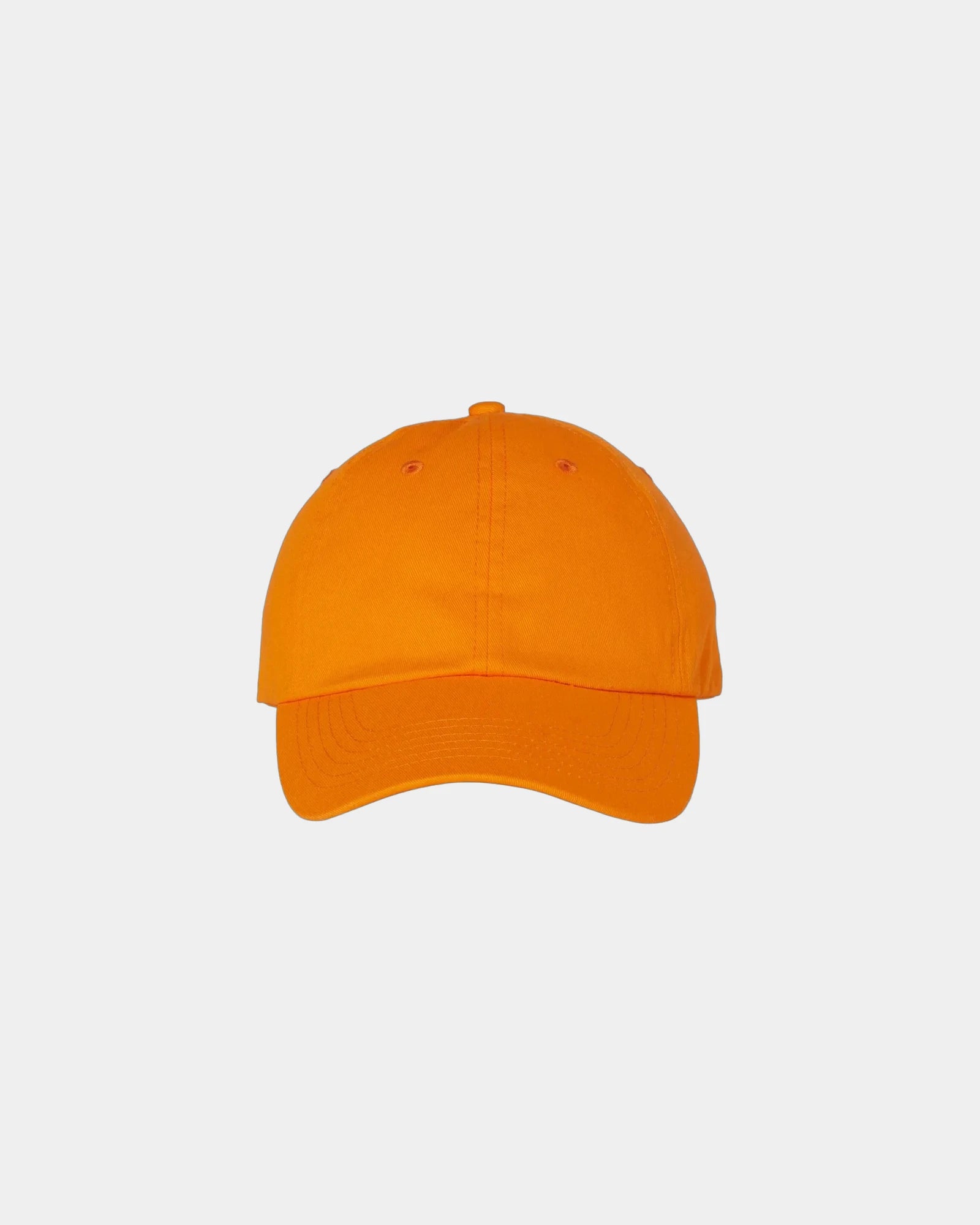 Custom cotton twill six-panel dad hat with buckle - Neon Orange