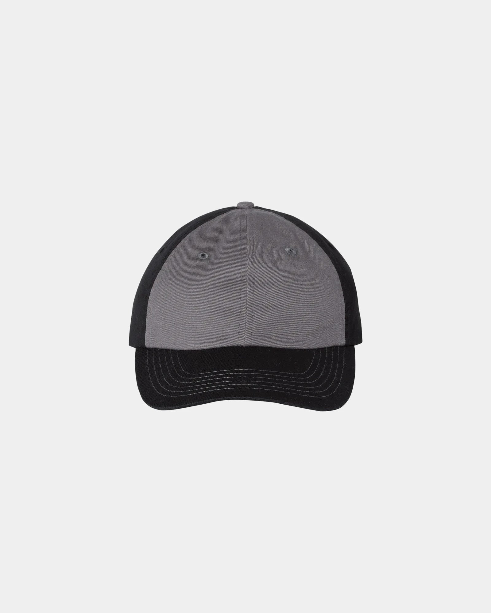 Custom cotton twill six-panel dad hat with buckle - Charcoal/ Black