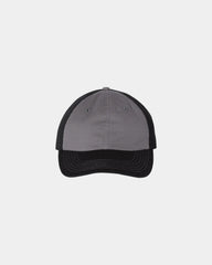 Custom cotton twill six-panel dad hat with buckle - Charcoal/ Black