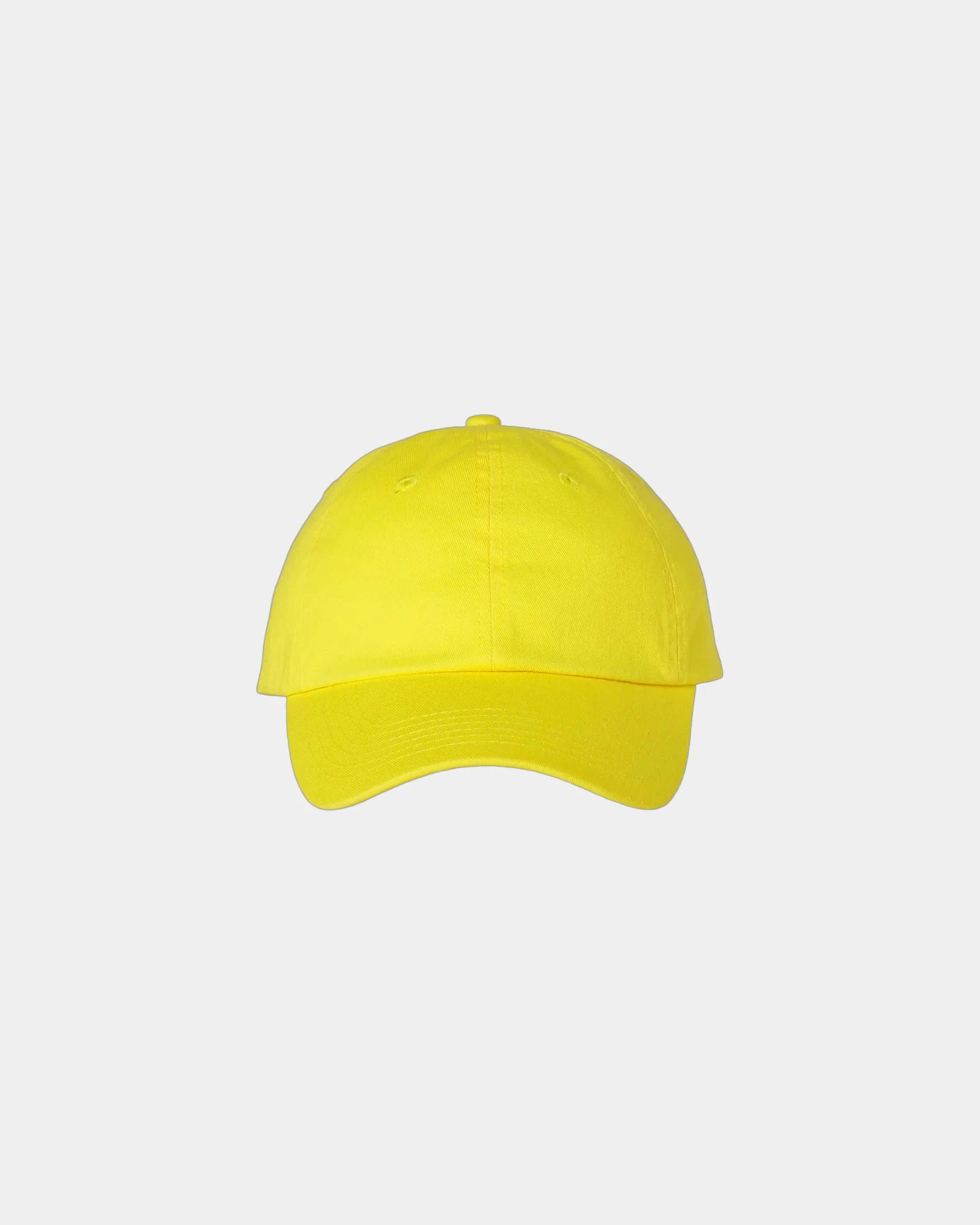 Custom cotton twill six-panel dad hat with buckle - Neon Yellow