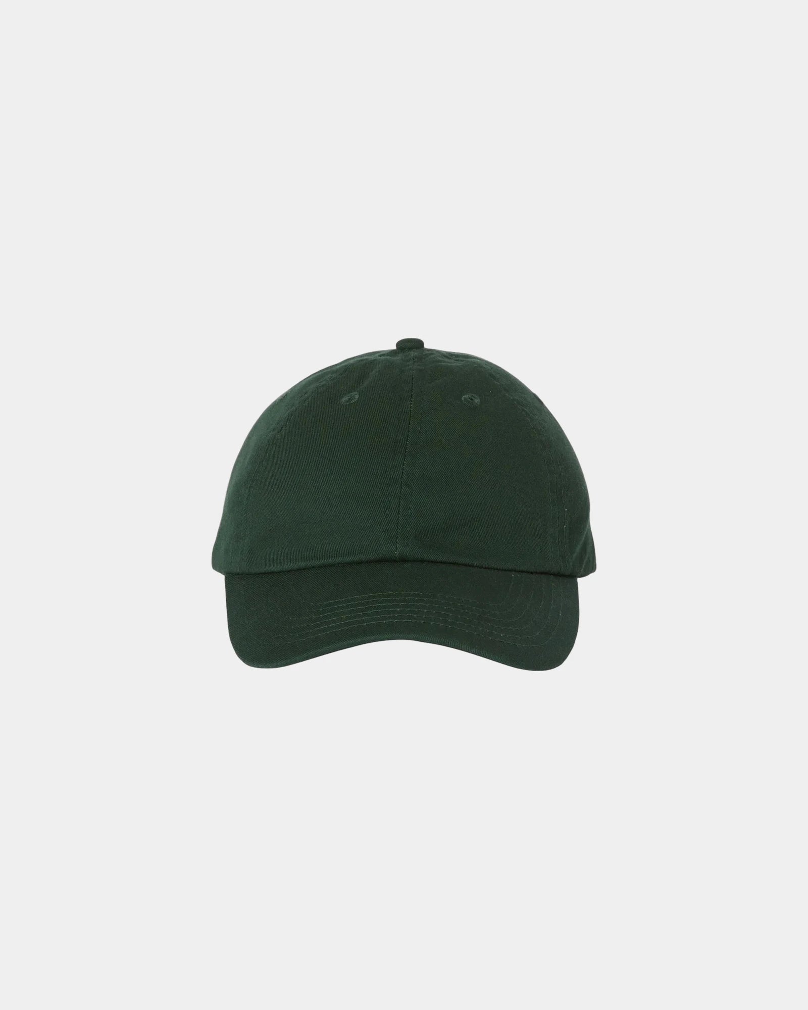 Custom cotton twill six-panel dad hat with buckle - Forest Green