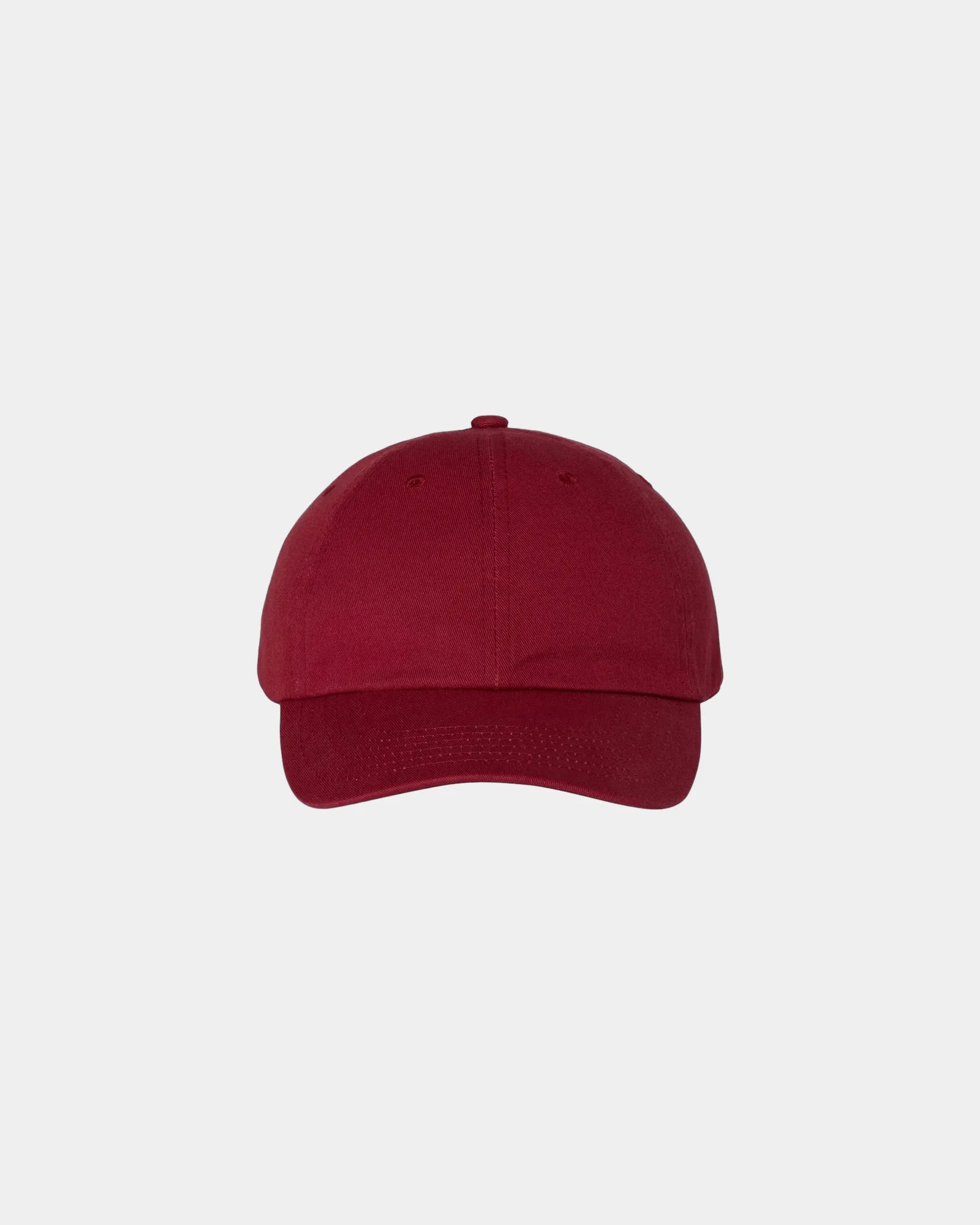 Custom cotton twill six-panel dad hat with buckle - Cardinal