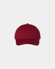 Custom cotton twill six-panel dad hat with buckle - Cardinal