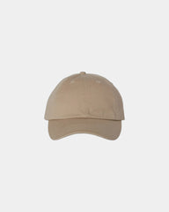 Custom cotton twill six-panel dad hat with buckle - Khaki