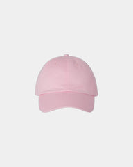 Custom cotton twill six-panel dad hat with buckle - Light Pink