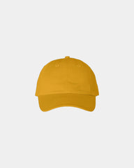 Custom cotton twill six-panel dad hat with buckle - Gold