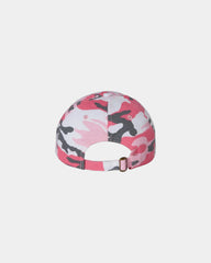 Custom cotton twill six-panel dad hat with buckle - Pink Camo