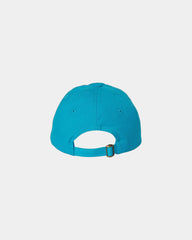 Custom cotton twill six-panel dad hat with buckle - Neon Blue