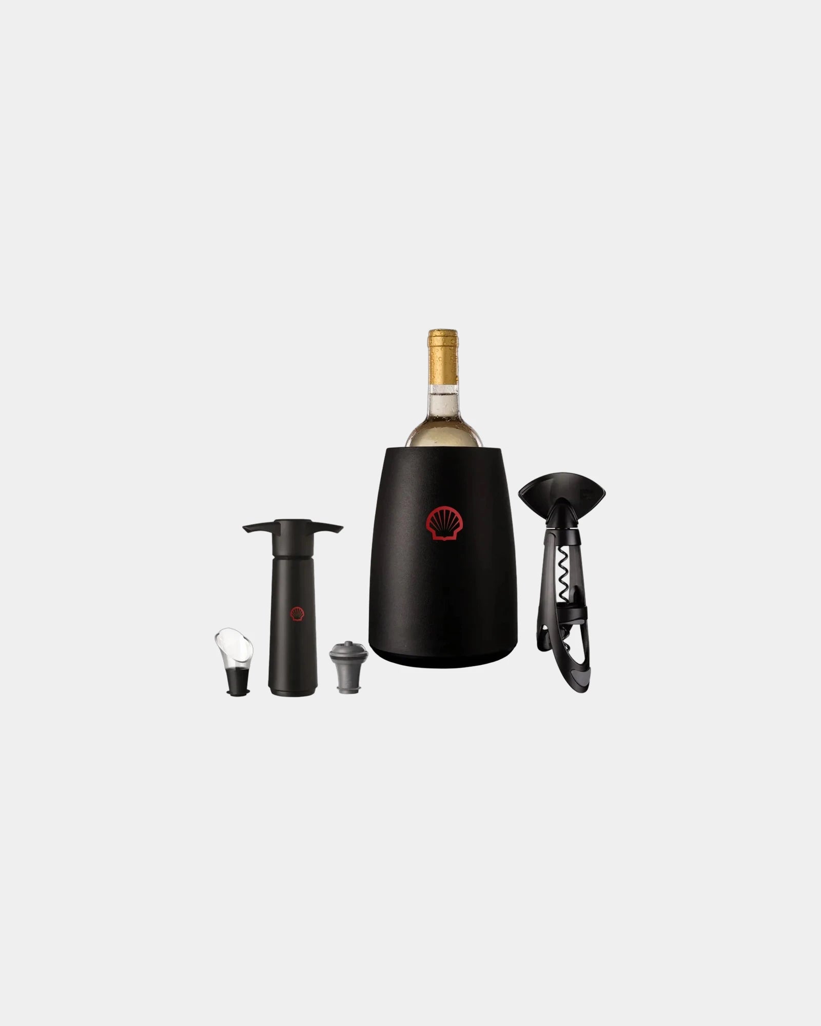 Custom stainless steel wine accessory set 5-piece - Black