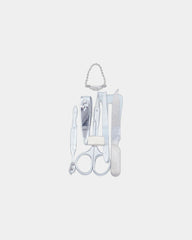 Custom PVC five-piece manicure pouch with bead chain - Clear