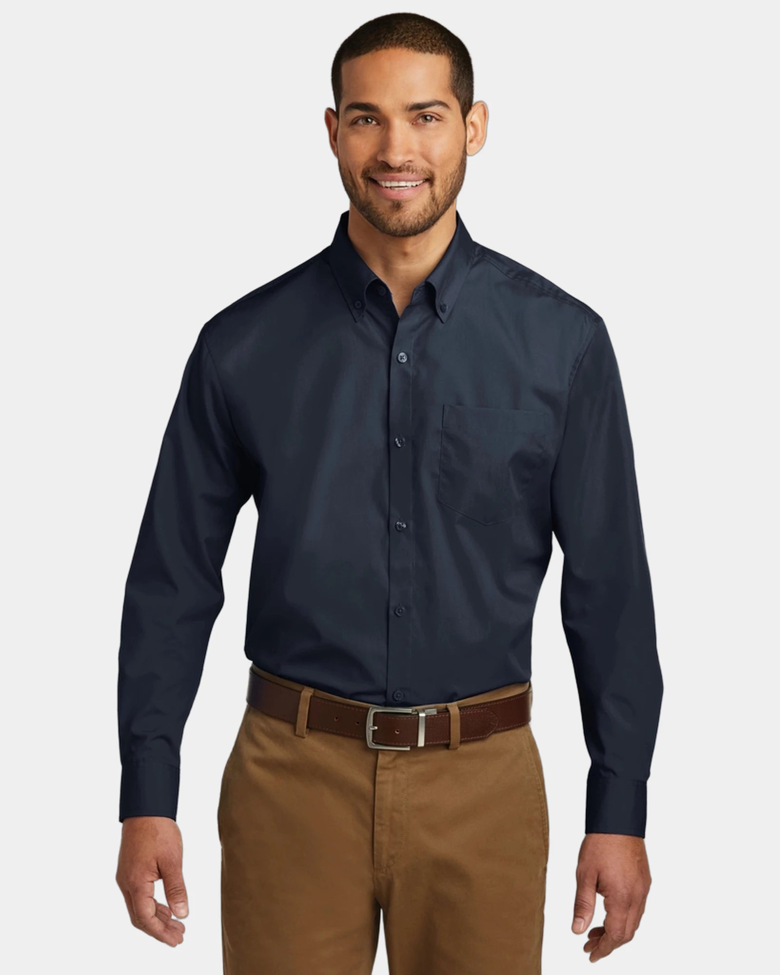 Custom stain-release poplin shirt Port Authority - River Blue Navy