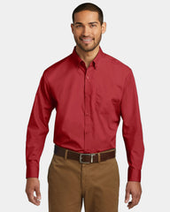 Custom stain-release poplin shirt Port Authority - Rich Red