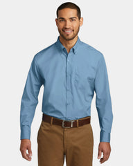 Custom stain-release poplin shirt Port Authority - Carolina Blue