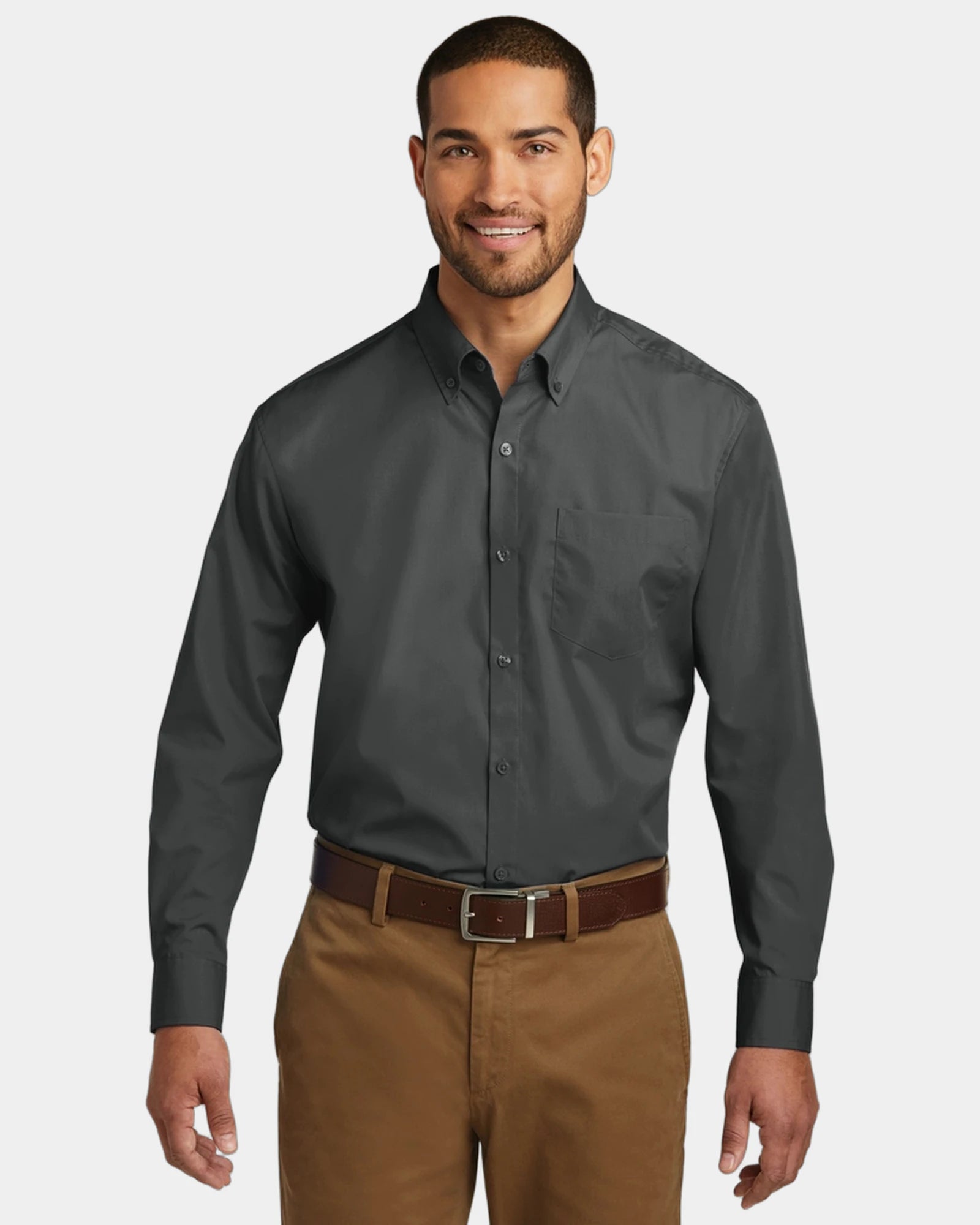 Custom stain-release poplin shirt Port Authority - Graphite
