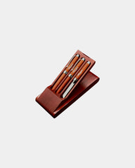 Custom wooden triple pen display box, 7 x 3 inches - 1