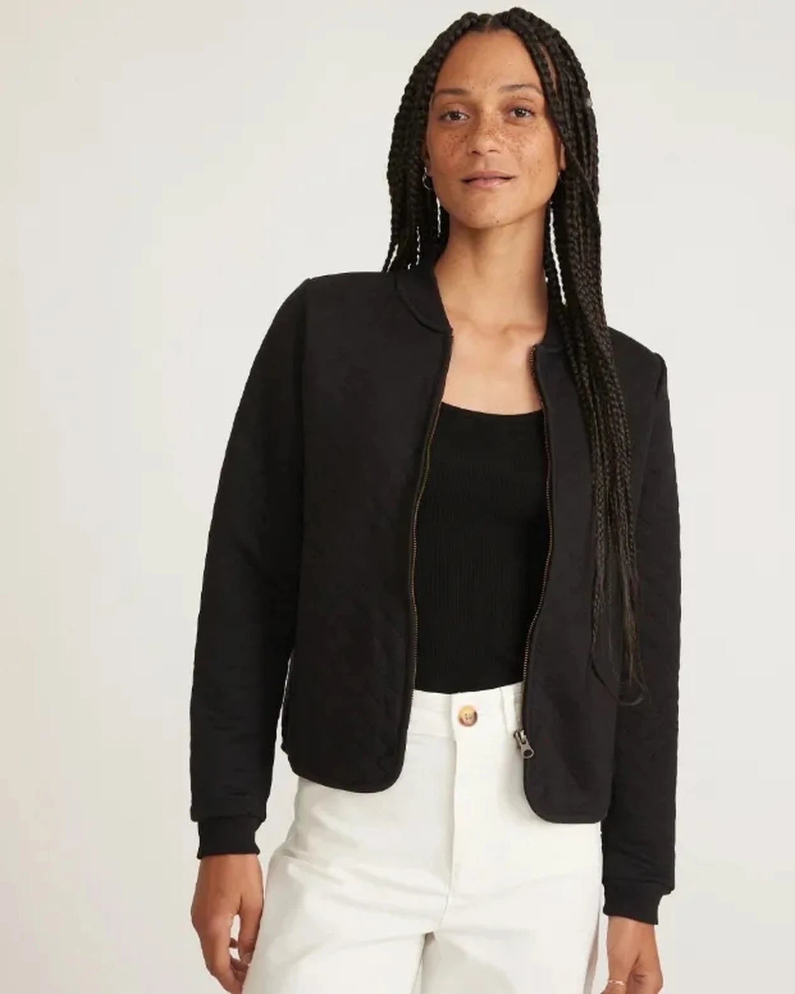 Custom quilted bomber jacket for women's teams - Black