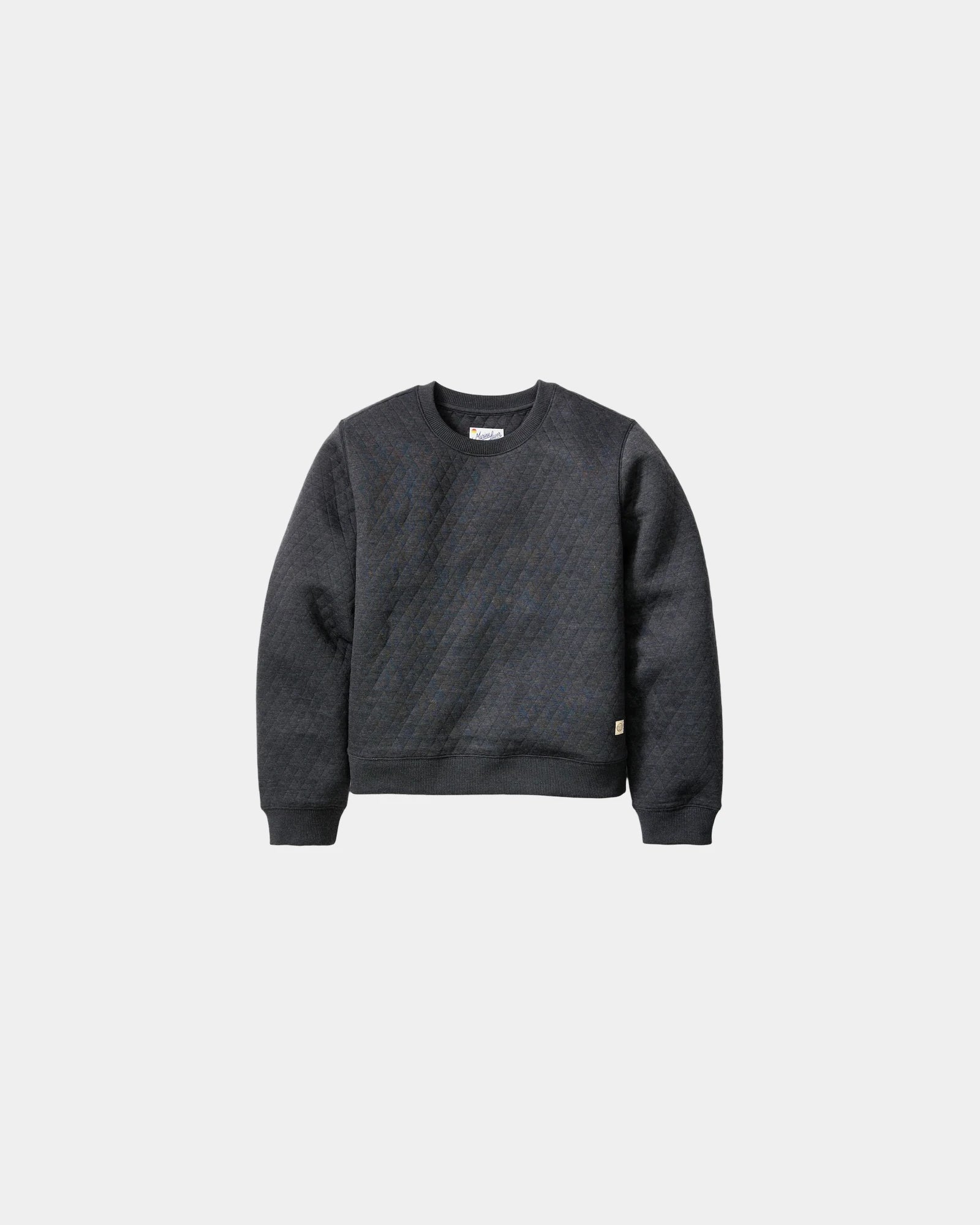 Custom women's recycled quilted crewneck sweatshirt - Charcoal