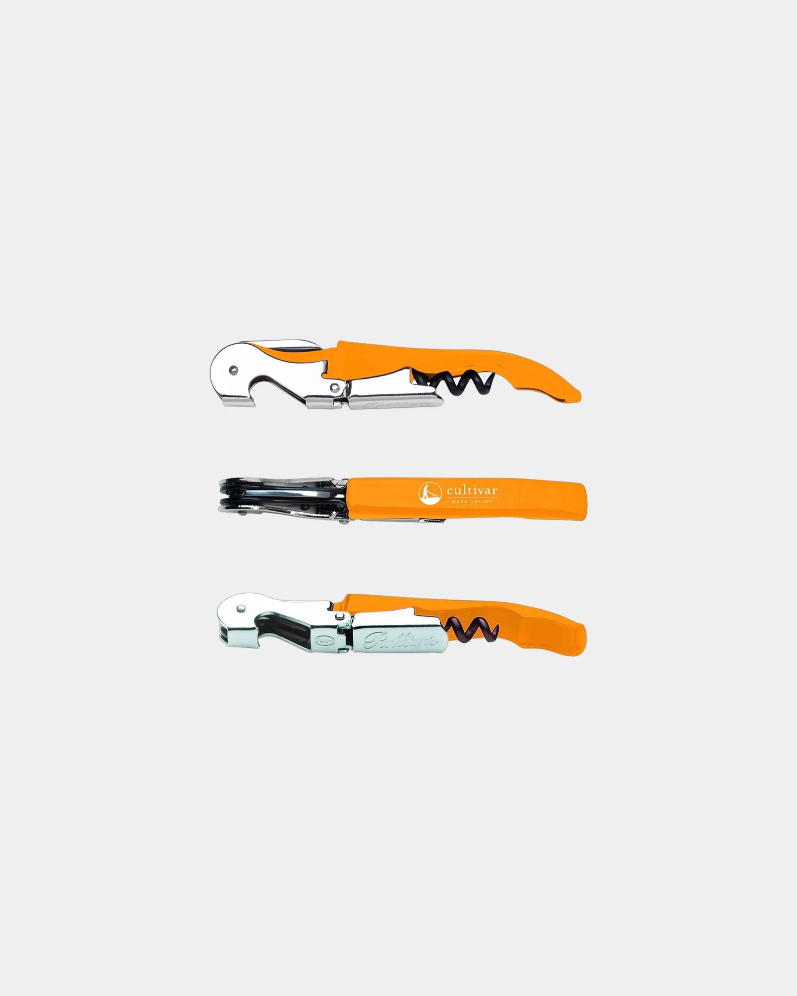 Custom stainless steel Pulltap's serrated corkscrew - Orange