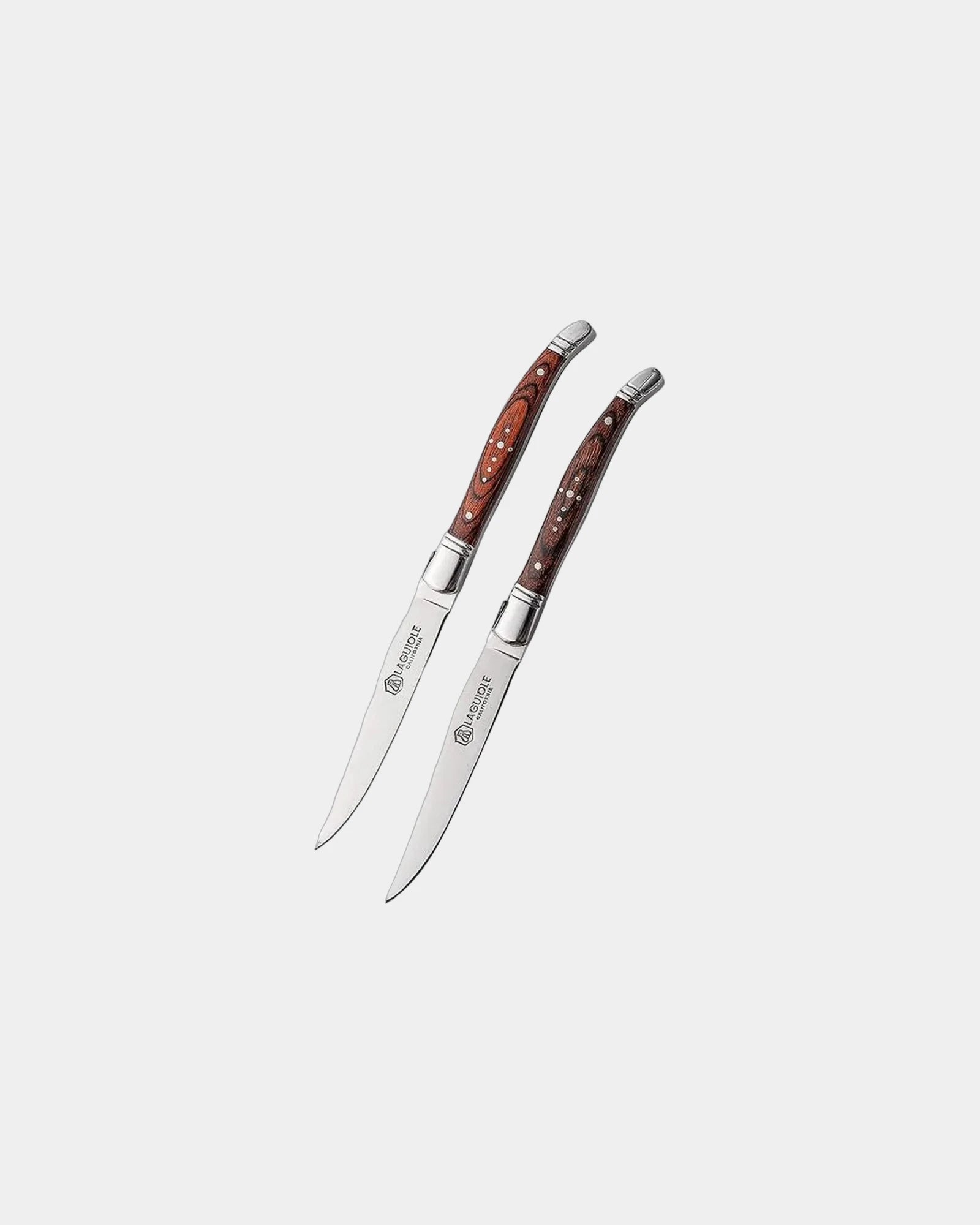 Custom stainless steel steak knife set with rosewood - Stainless Steel