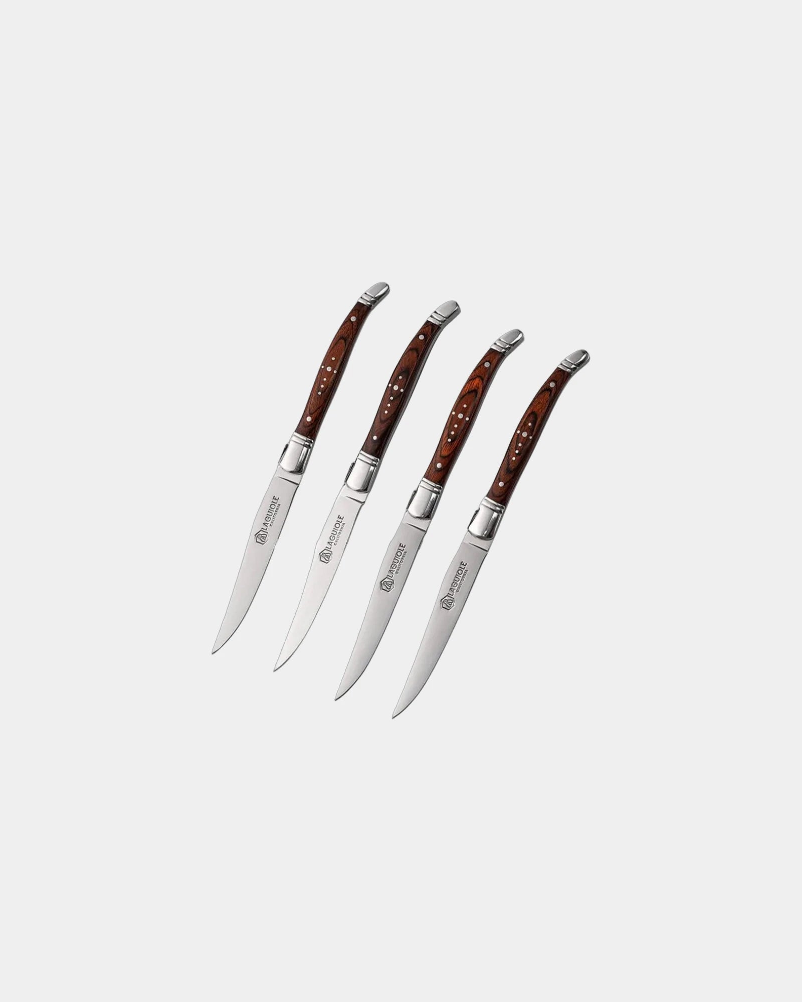 Custom stainless steel steak knives rosewood set of 4 - Stainless Steel
