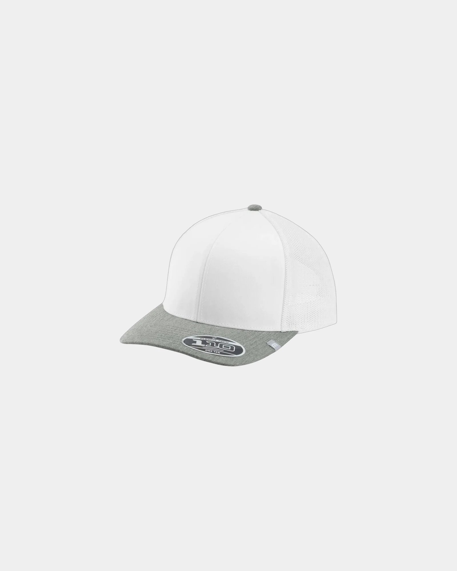 Custom polyester colorblock trucker cap with mesh back - White/Gray
