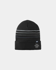 Custom striped cuffed beanie with embroidered logo - Black
