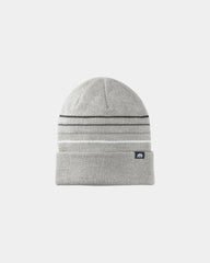 Custom striped cuffed beanie with embroidered logo - Light Gray Heather