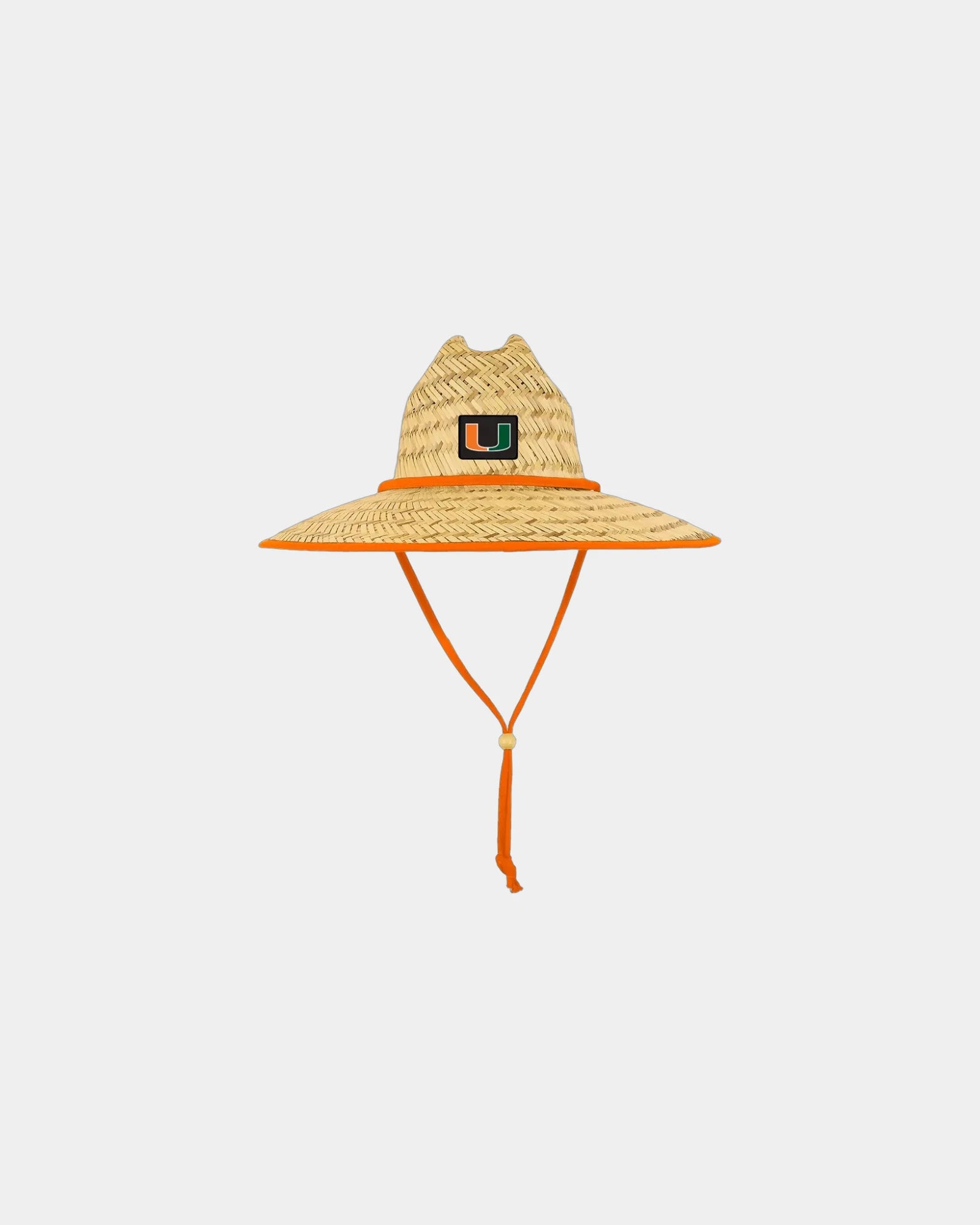 Custom straw lifeguard hat with embroidered logo - Brown