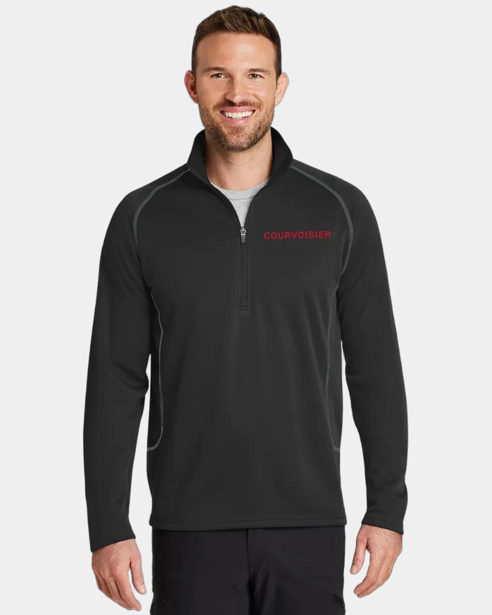 Custom fleece half-zip pullover for teams - Black