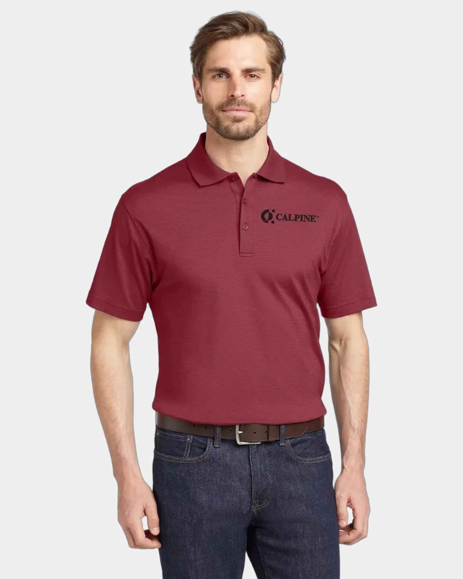 Custom Eddie Bauer performance polo with UPF 30 - Red