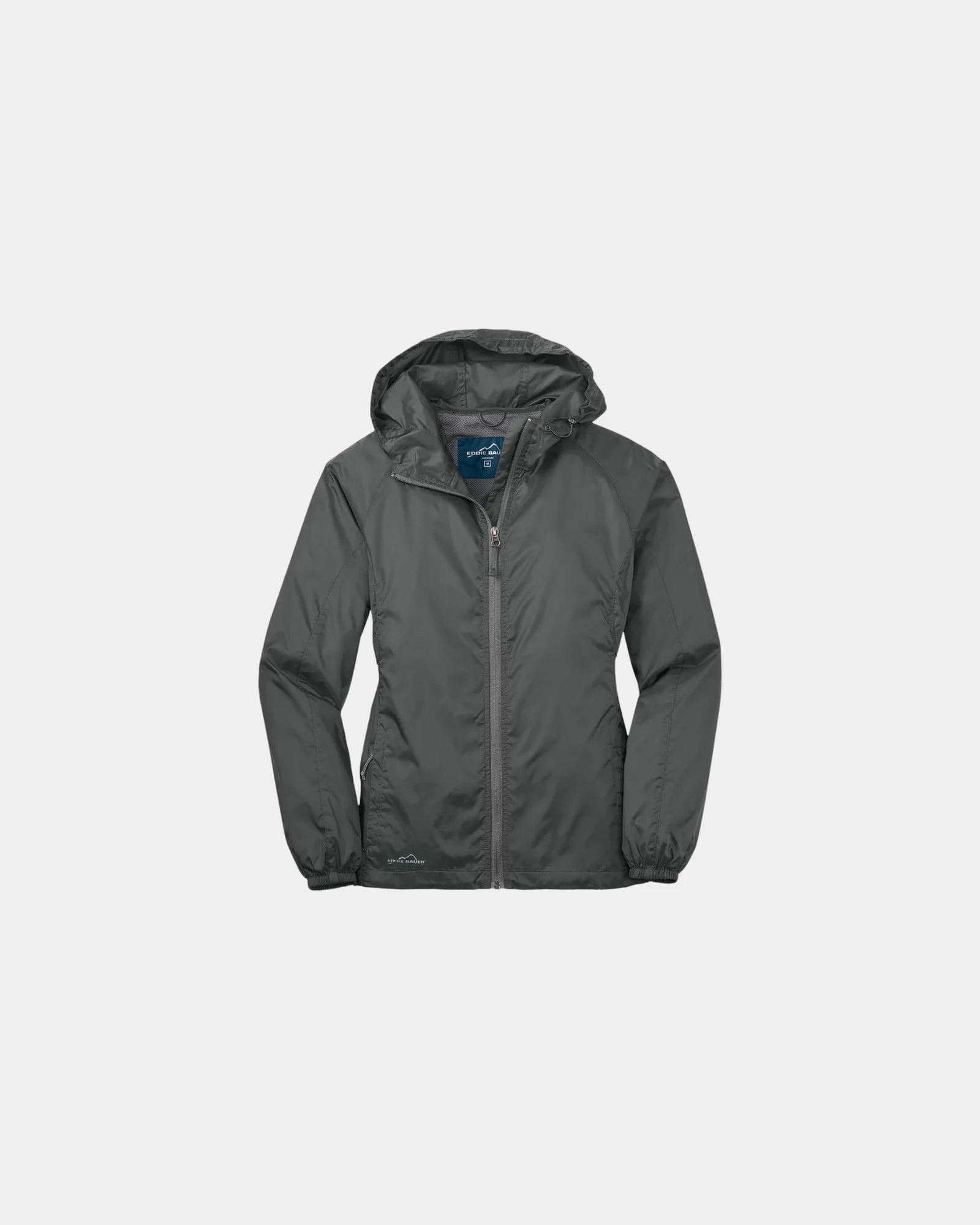 Custom Eddie Bauer women's packable wind jacket - Gray Steel