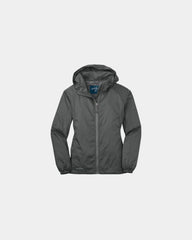 Custom Eddie Bauer women's packable wind jacket - Gray Steel