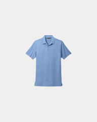 Custom pima cotton men's golf polo wrinkle-resistant - Blue Nights Heather