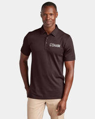 Custom pima cotton men's golf polo wrinkle-resistant - Dark Gray Heather