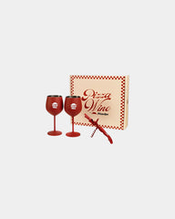 Custom full-color wine gift set with glasses and opener - Any/All Colors