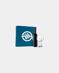 Custom wine glass gift set with bottle holder box - 1