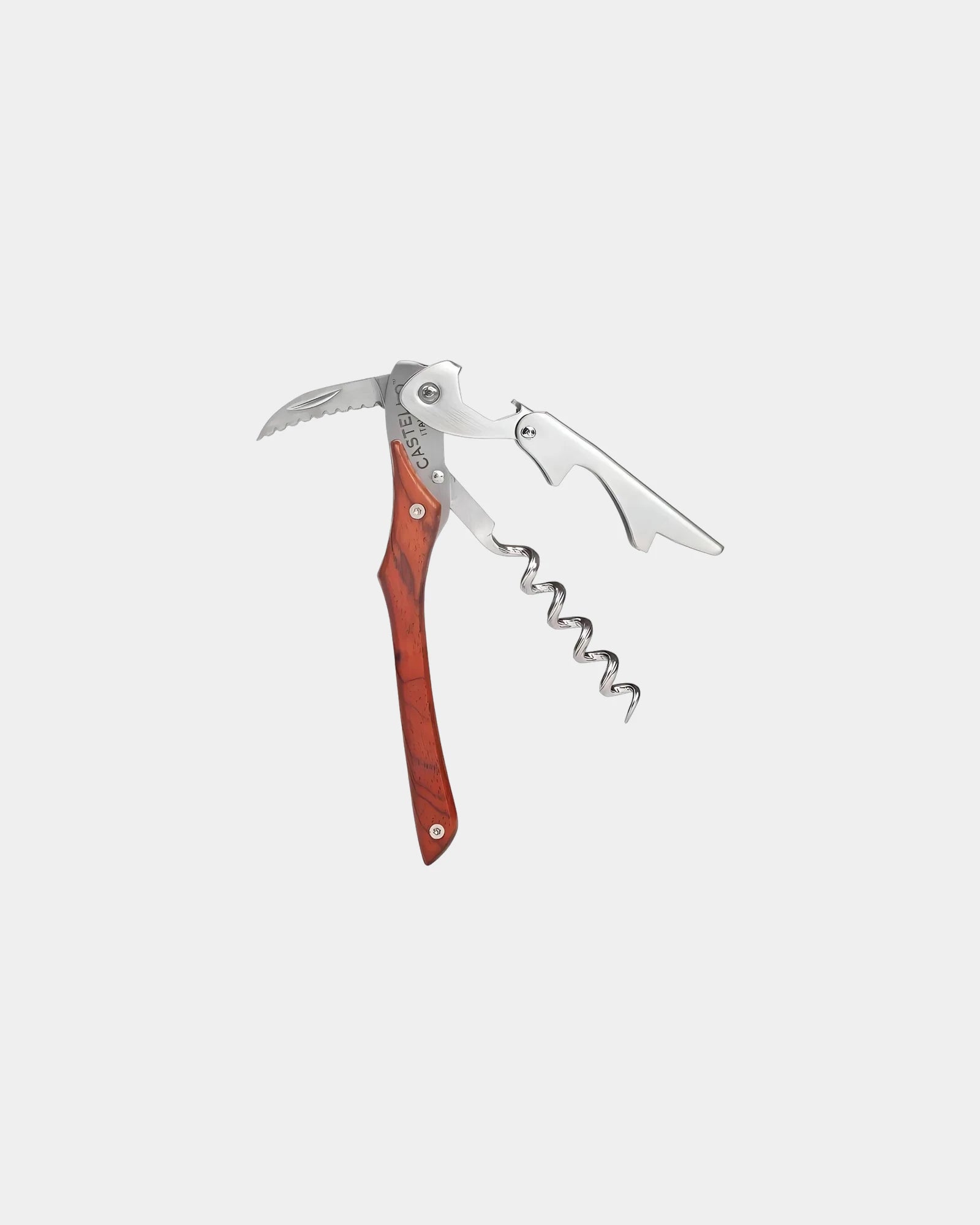 Custom stainless steel waiter's corkscrew with gift box - Cocobolo Wood