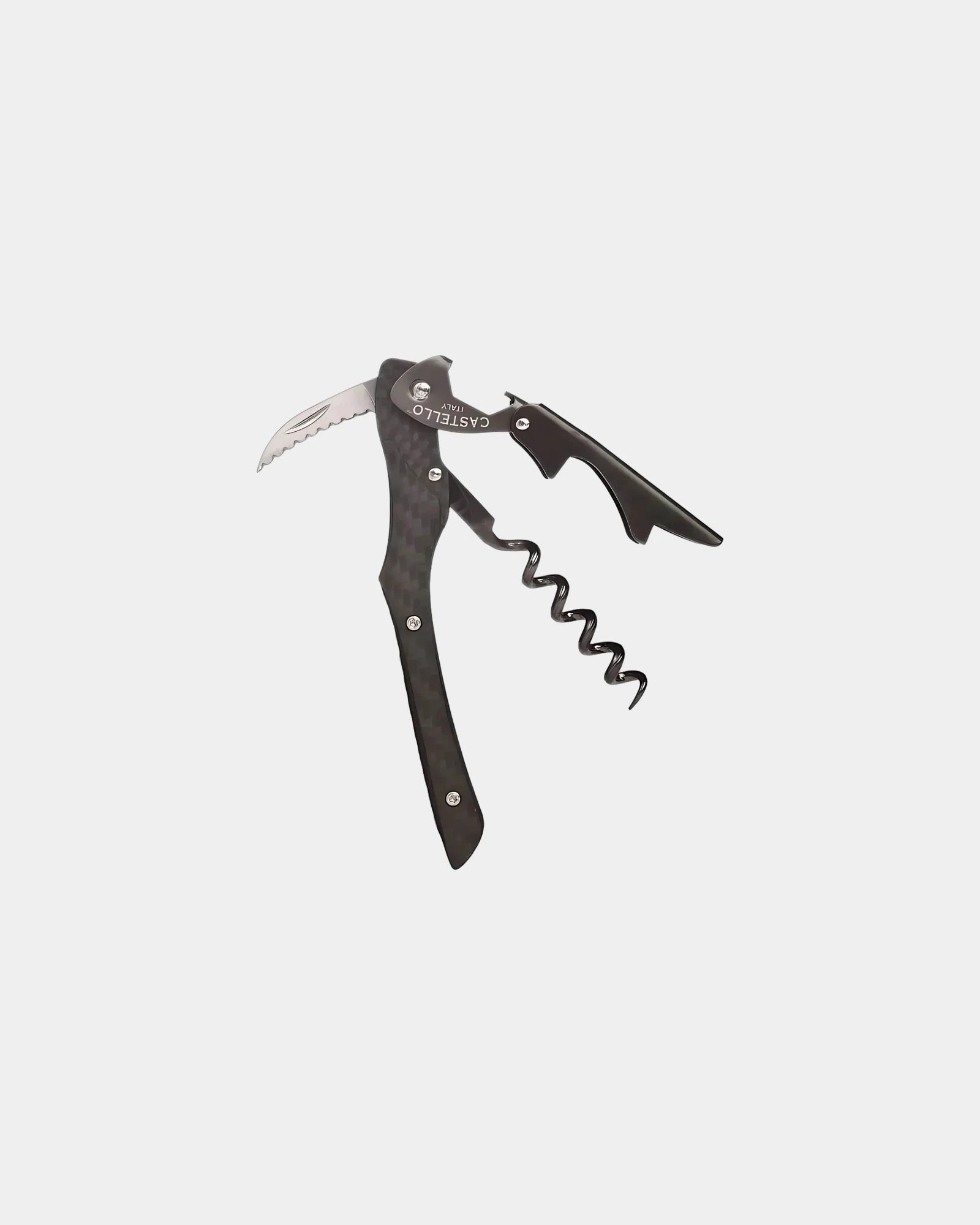 Custom stainless steel waiter's corkscrew with gift box - Carbon Fiber