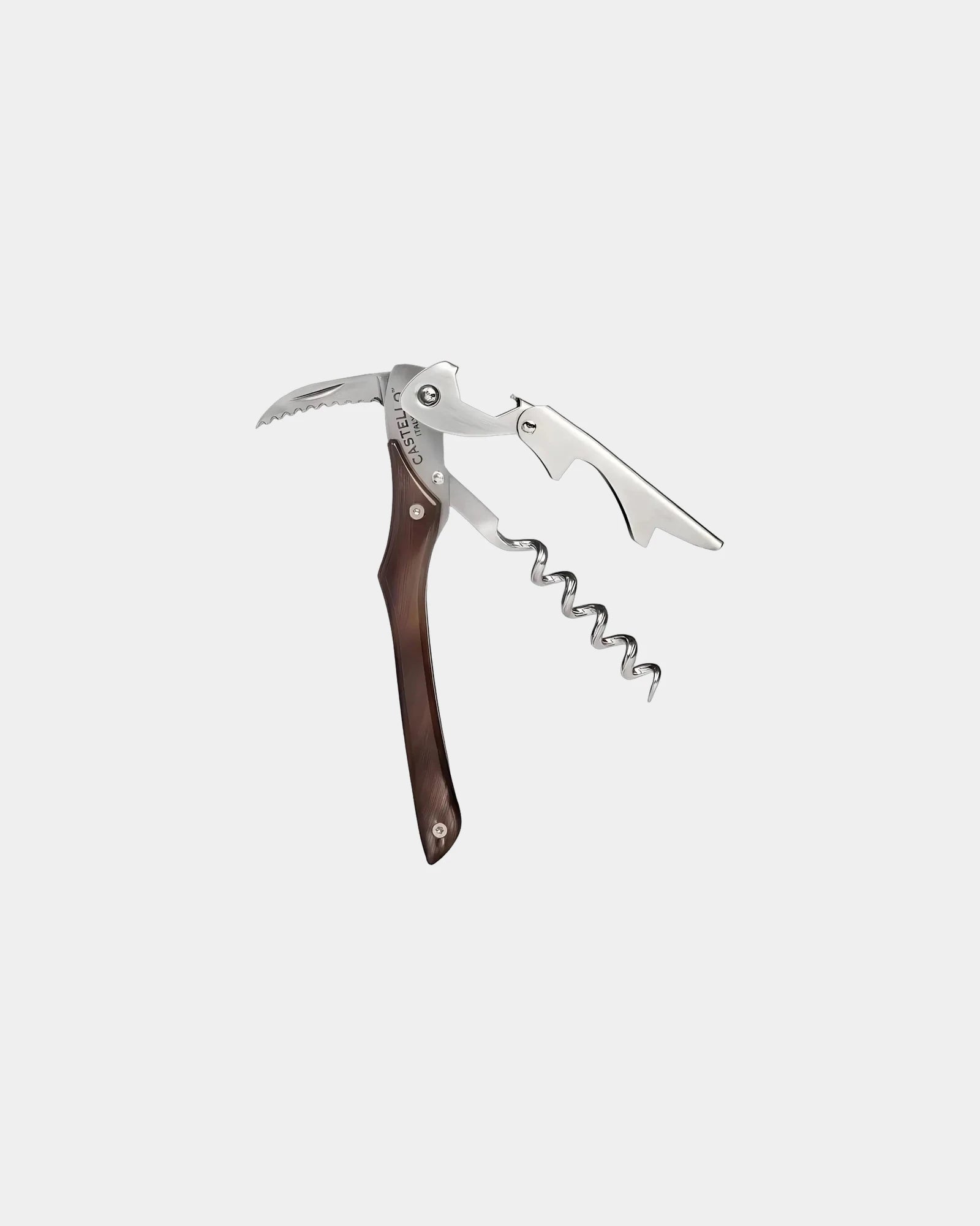 Custom stainless steel waiter's corkscrew with gift box - Buffalo Horn