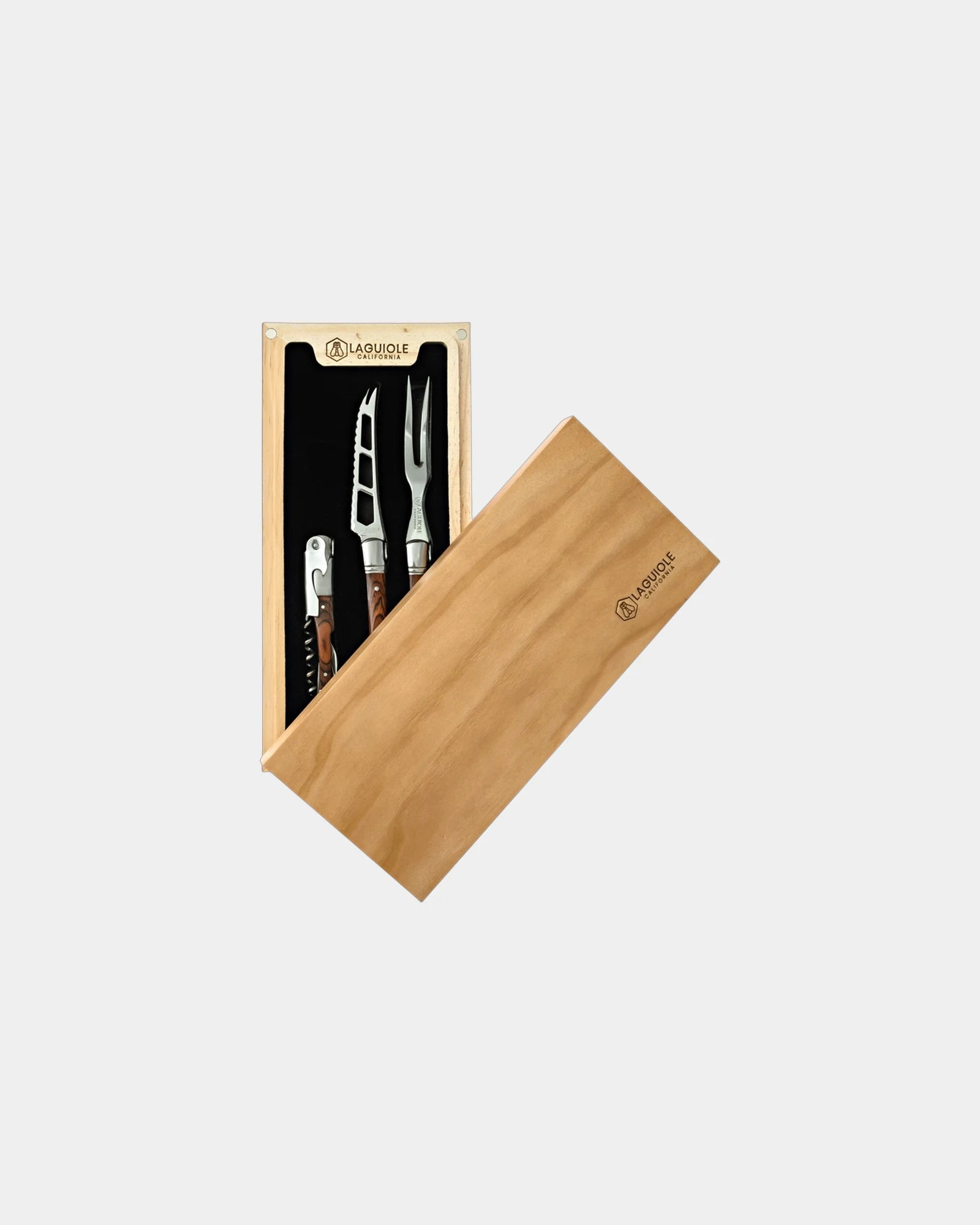 Custom Laguiole cheese knife set with oakwood box - 6