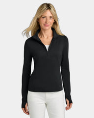 Custom moisture-wicking women's 1/2-zip pullover - Black