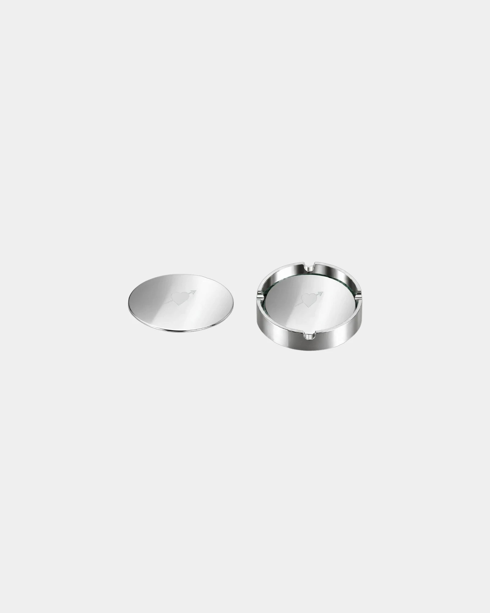 Custom mirrored ashtray and coasters set - Chrome