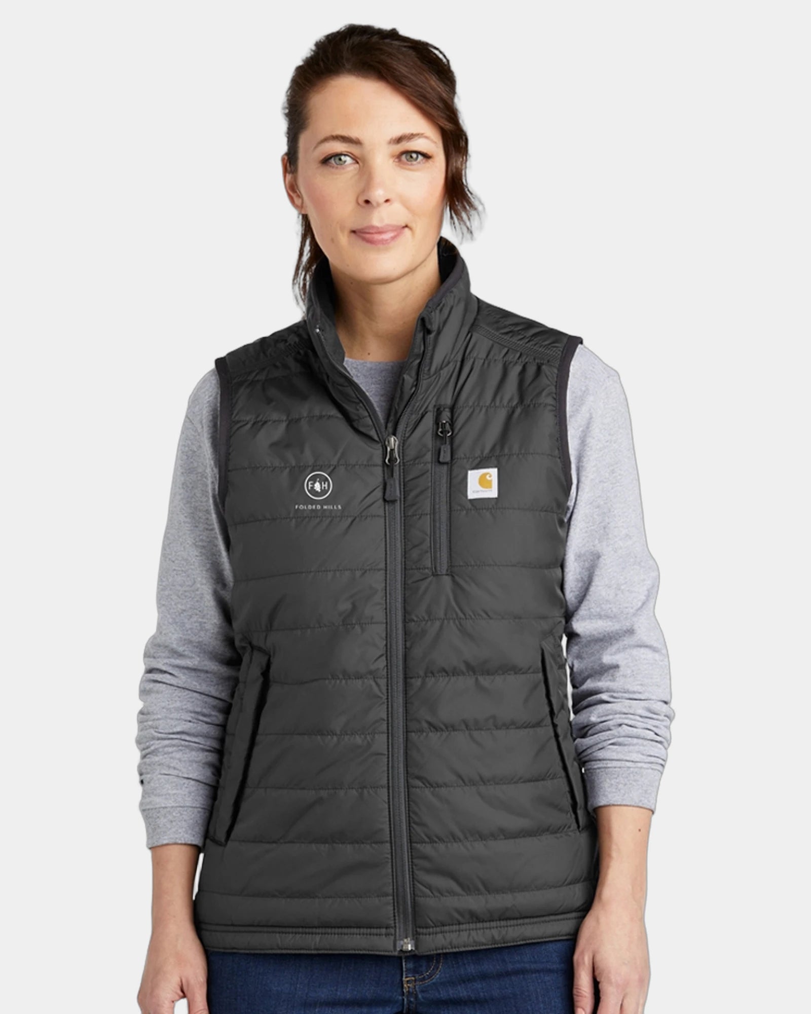 Custom water-repellent nylon Carhartt Women's Gilliam vest - Gray