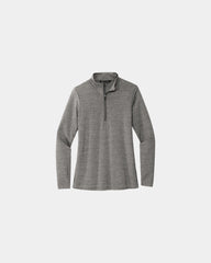 Custom women's 1/4-zip pullover with embroidered logo - Gray Heather