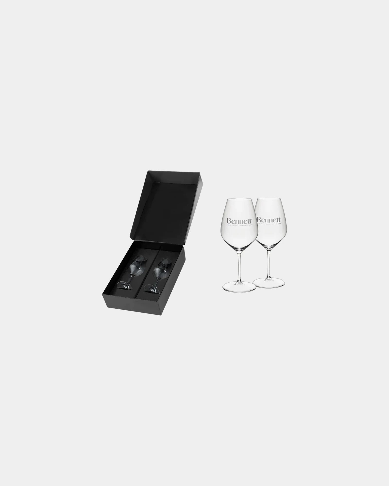 Custom 22-oz twin wine glass gift set front print - Clear