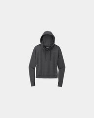 Custom women's Force hoodie with cowl collar and thumbholes - Black Heather