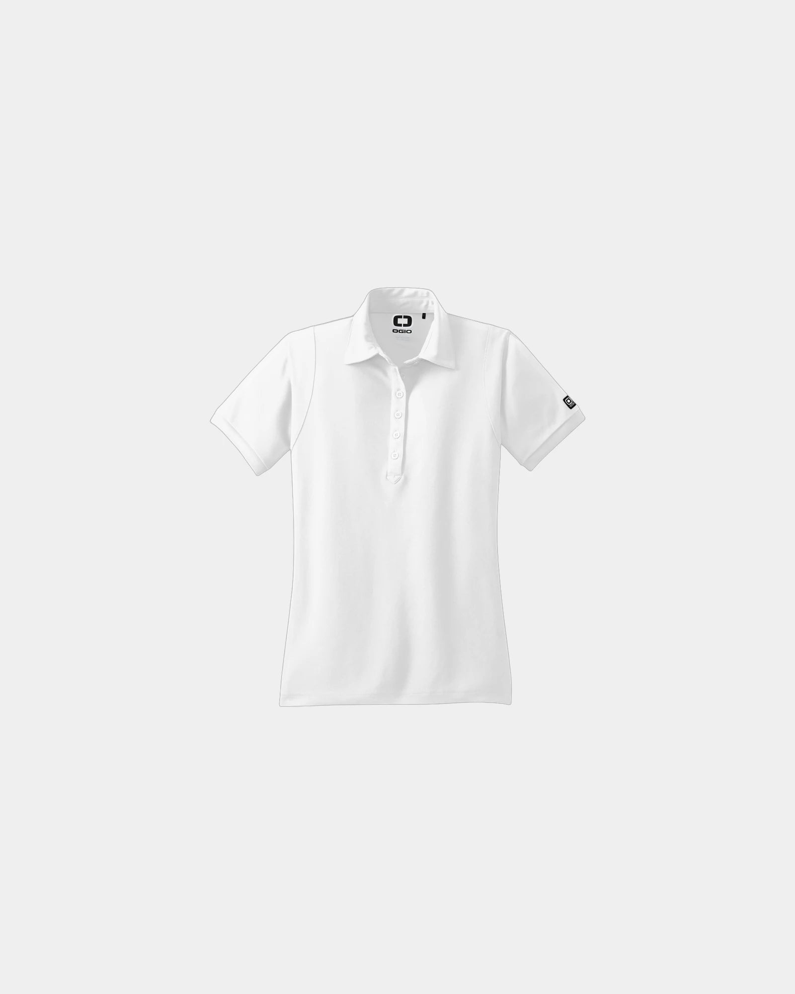 Custom wicking polyester pique women's polo shirt - White