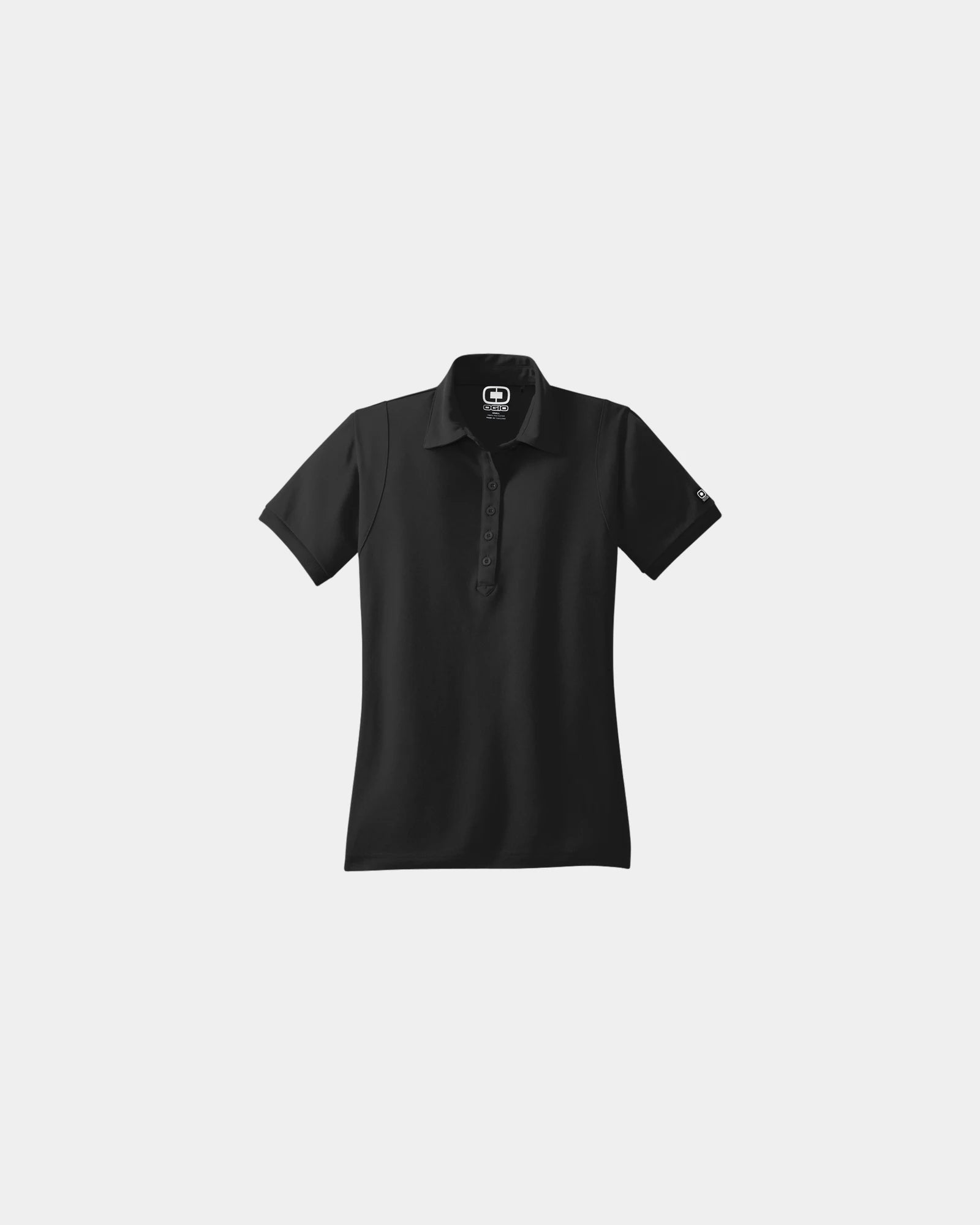 Custom wicking polyester pique women's polo shirt - Black